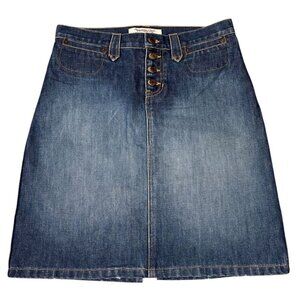 Abercrombie & Fitch Button Fly Denim Skirt 0 Medium Wash